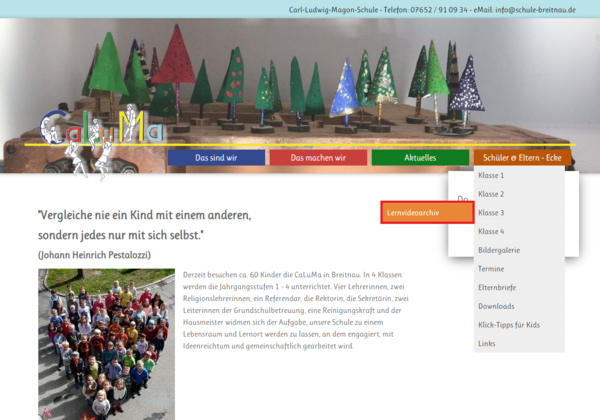 3. Men�ebene Carl Ludwig Magon Schule